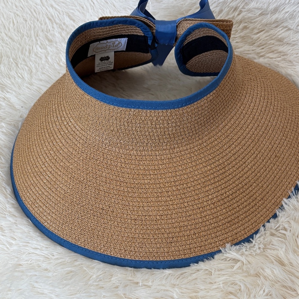 Mudpie Tan and Blue Women's Visor